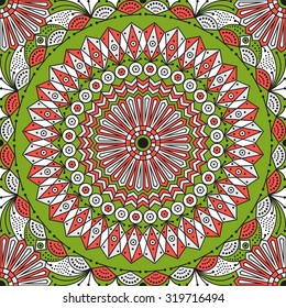 Colorful ethnic patterned background. Arabesque vector ornament