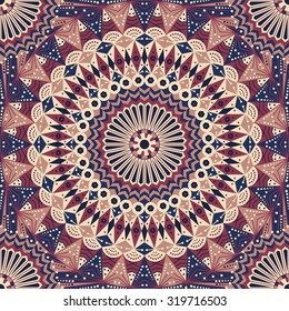 Colorful ethnic patterned background. Arabesque vector ornament
