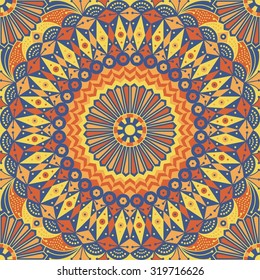 Colorful ethnic patterned background. Arabesque vector ornament