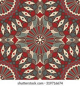 Colorful ethnic patterned background. Arabesque vector ornament