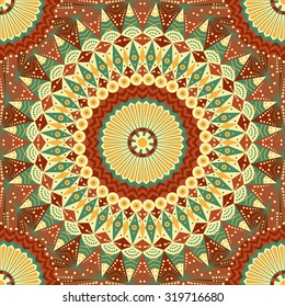 Colorful ethnic patterned background. Arabesque vector ornament