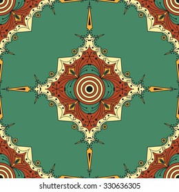 Colorful ethnic patterned background. Arabesque vector ornament