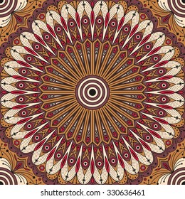 Colorful ethnic patterned background. Arabesque vector ornament