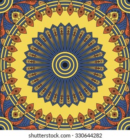 Colorful ethnic patterned background. Arabesque vector ornament