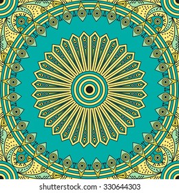 Colorful ethnic patterned background. Arabesque vector ornament