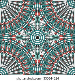 Colorful ethnic patterned background. Arabesque vector ornament