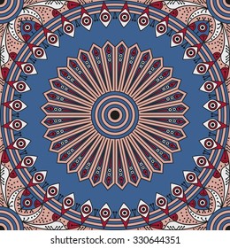 Colorful ethnic patterned background. Arabesque vector ornament