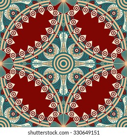 Colorful ethnic patterned background. Arabesque vector ornament