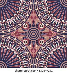 Colorful ethnic patterned background. Arabesque vector ornament
