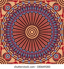 Colorful ethnic patterned background. Arabesque vector ornament