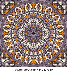 Colorful ethnic patterned background. Arabesque vector ornament