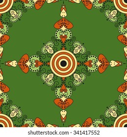 Colorful ethnic patterned background. Arabesque vector ornament