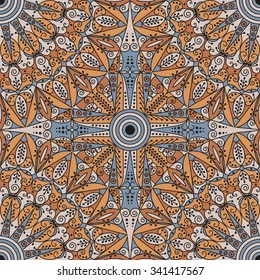 Colorful ethnic patterned background. Arabesque vector ornament