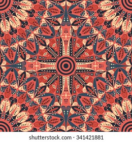 Colorful ethnic patterned background. Arabesque vector ornament