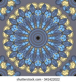 Colorful ethnic patterned background. Arabesque vector ornament