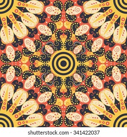 Colorful ethnic patterned background. Arabesque vector ornament