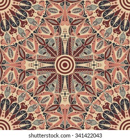 Colorful ethnic patterned background. Arabesque vector ornament