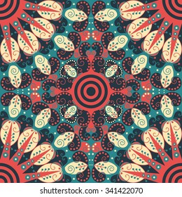Colorful ethnic patterned background. Arabesque vector ornament