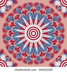 Colorful ethnic patterned background. Arabesque vector ornament