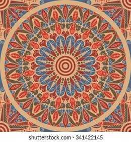 Colorful ethnic patterned background. Arabesque vector ornament
