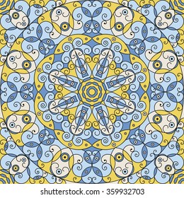 Colorful ethnic patterned background. Arabesque vector ornament