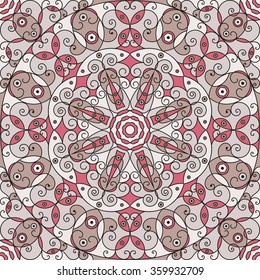 Colorful ethnic patterned background. Arabesque vector ornament