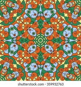 Colorful ethnic patterned background. Arabesque vector ornament