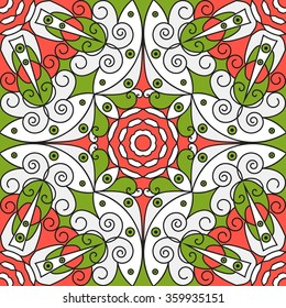 Colorful ethnic patterned background. Arabesque vector ornament