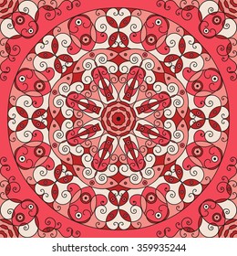 Colorful ethnic patterned background. Arabesque vector ornament
