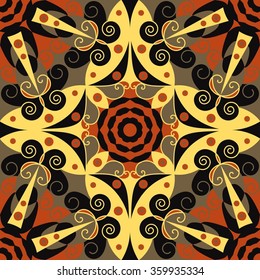 Colorful ethnic patterned background. Arabesque vector ornament