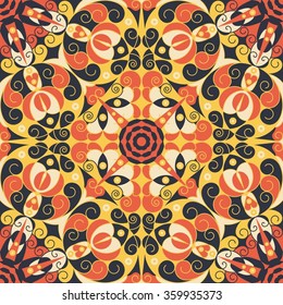 Colorful ethnic patterned background. Arabesque vector ornament