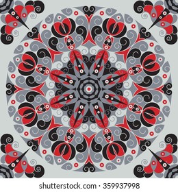 Colorful ethnic patterned background. Arabesque vector ornament
