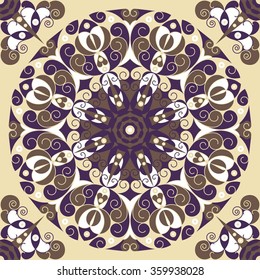 Colorful ethnic patterned background. Arabesque vector ornament