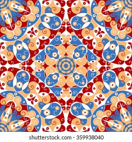 Colorful ethnic patterned background. Arabesque vector ornament