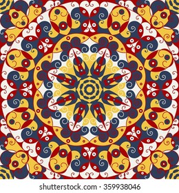 Colorful ethnic patterned background. Arabesque vector ornament