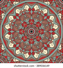 Colorful ethnic patterned background. Arabesque vector ornament
