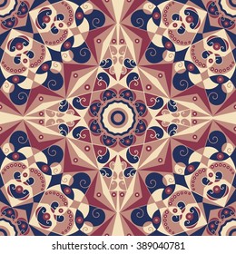 Colorful ethnic patterned background. Arabesque vector ornament