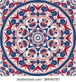 Colorful ethnic patterned background. Arabesque vector ornament