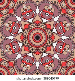 Colorful ethnic patterned background. Arabesque vector ornament