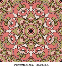 Colorful ethnic patterned background. Arabesque vector ornament