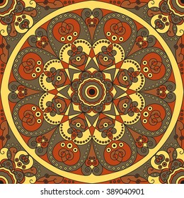 Colorful ethnic patterned background. Arabesque vector ornament