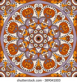 Colorful ethnic patterned background. Arabesque vector ornament