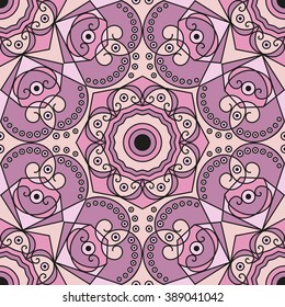 Colorful ethnic patterned background. Arabesque vector ornament
