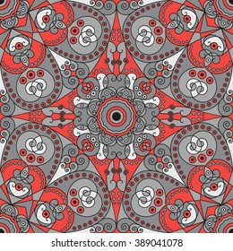 Colorful ethnic patterned background. Arabesque vector ornament