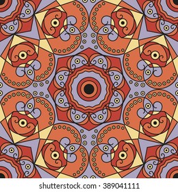 Colorful ethnic patterned background. Arabesque vector ornament