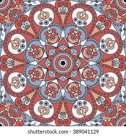 Colorful ethnic patterned background. Arabesque vector ornament