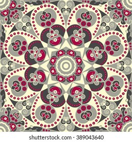 Colorful ethnic patterned background. Arabesque vector ornament