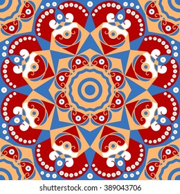 Colorful ethnic patterned background. Arabesque vector ornament