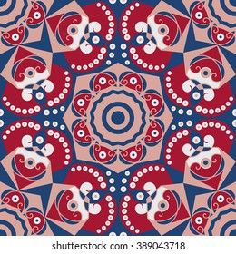 Colorful ethnic patterned background. Arabesque vector ornament