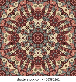 Colorful ethnic patterned background. Arabesque vector ornament